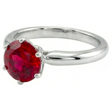 Afbeelding in Gallery-weergave laden, 1 Karaat Ronde Rode Robijn Verlovings Ring Solitaire Edelsteen
