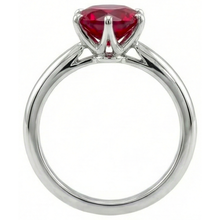 Afbeelding in Gallery-weergave laden, 1 Karaat Ronde Rode Robijn Verlovings Ring Solitaire Edelsteen
