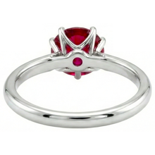 Afbeelding in Gallery-weergave laden, 1 Karaat Ronde Rode Robijn Verlovings Ring Solitaire Edelsteen
