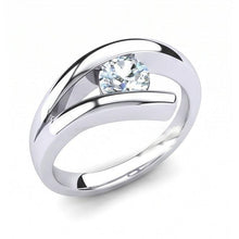Afbeelding in Gallery-weergave laden, 1 Karaat Solitaire Rond Geslepen Echt Diamanten Verlovingsring Bar Set
