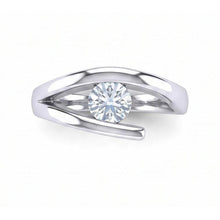 Afbeelding in Gallery-weergave laden, 1 Karaat Solitaire Rond Geslepen Echt Diamanten Verlovingsring Bar Set
