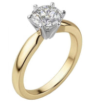 Afbeelding in Gallery-weergave laden, echte round diamant 1karaat ring zijaanzicht
