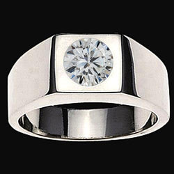 IGI-Gecertificeerd Mannen Ring – Briljant 1 karaat 10K White Gold