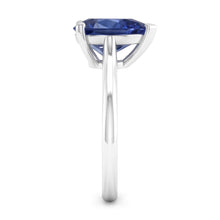 Afbeelding in Gallery-weergave laden, 1 karaat Ceylon Sapphire Solitaire Ring Pear Cut Kathedraal Instelling
