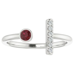 1 karaat belofte ring Natuurlijke echte diamant ( niet in het laboratorium gekweekt ) & robijn be...