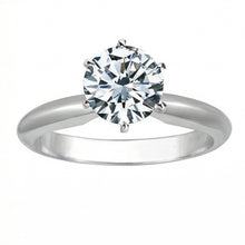 Afbeelding in Gallery-weergave laden, echte round diamant 1karaat ring zijaanzicht
