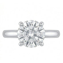 Afbeelding in Gallery-weergave laden, echte round diamant 1karaat ring zijaanzicht
