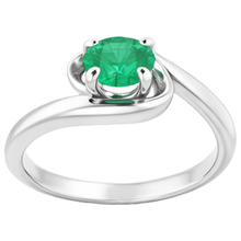Afbeelding in Gallery-weergave laden, 1 karaat smaragd ring vrije vorm schacht instelling wit goud 14k
