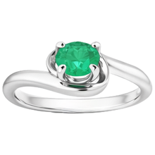 Afbeelding in Gallery-weergave laden, 1 karaat smaragd ring vrije vorm schacht instelling wit goud 14k
