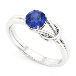 1 karaat solitaire blauwe saffier wit goud 14K fancy ring sieraden nieuw