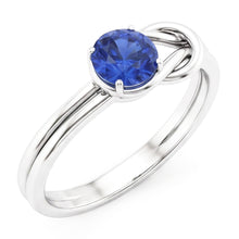 Afbeelding in Gallery-weergave laden, 1 karaat solitaire blauwe saffier wit goud 14K fancy ring sieraden nieuw
