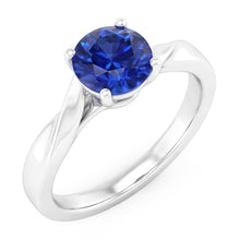 Afbeelding in Gallery-weergave laden, 1-karaats Solitaire Ceylon Sapphire-ring voor dames met gedraaide schacht
