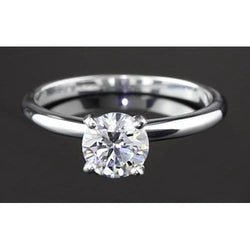 1.25 Ronde Echt Diamanten Solitaire Verlovingsring Wit Goud 14K