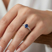 Afbeelding in Gallery-weergave laden, 1.40 Ct Ceylon Sapphire Met Diamant Vijf Stenen Trouwring
