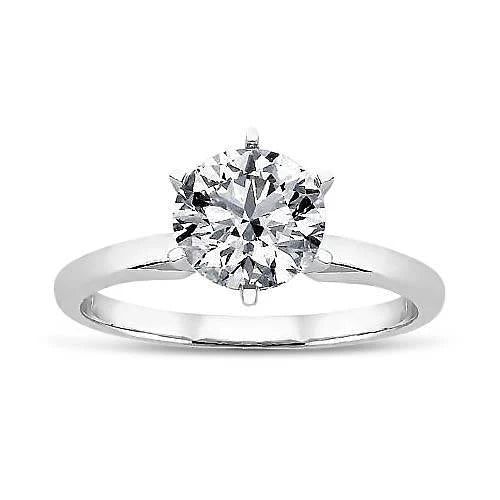 1.40 Ct Ronde Echt Diamanten Solitaire Trouwring Wit Goud 14K