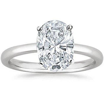 1.50 Ct Ovaal Geslepen Echt Diamanten Solitaire Verlovingsring Wit Goud 14K