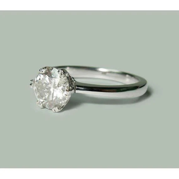 1.50 Karaat Echt Diamanten Ring Solitaire Rond Wit Goud 14K Sieraden
