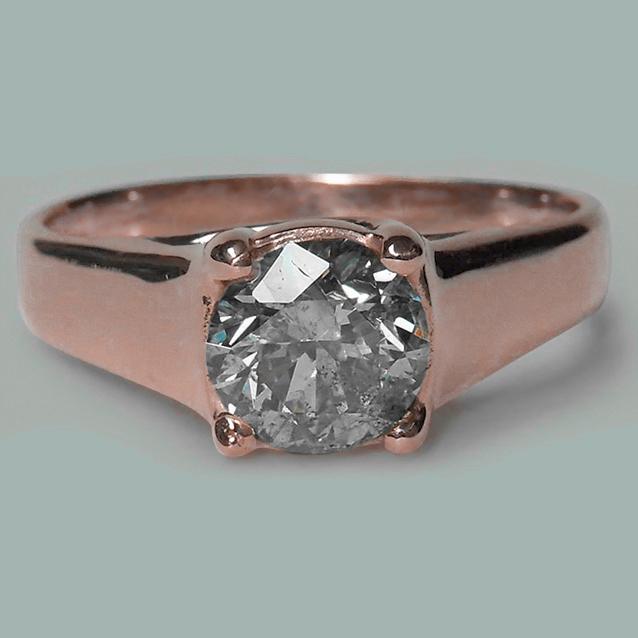 1.50 Karaat Ronde Briljante Echt Diamanten Solitaire Ring Rosé Goud