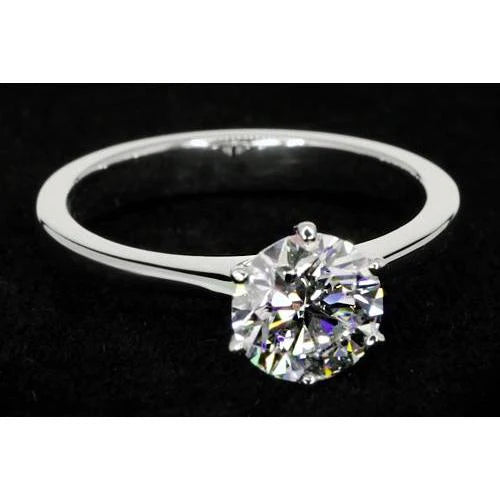 1.50 Karaat Solitaire Ronde Echt Diamanten Ring Wit Goud 14K