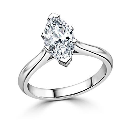 1.50 Karaats Solitaire Marquise Echt Diamanten Trouwring