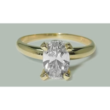 Afbeelding in Gallery-weergave laden, 1.51 Karaat Ovale Echt Diamanten Solitaire Ring Geel Goud 14K
