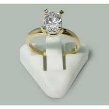 Afbeelding in Gallery-weergave laden, 1.51 Karaat Ovale Echt Diamanten Solitaire Ring Geel Goud 14K
