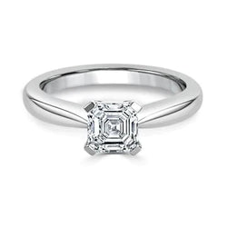 1.60 Karaat Asscher Echt Diamanten Solitaire Ring 4 Griffen Witgoud 14K