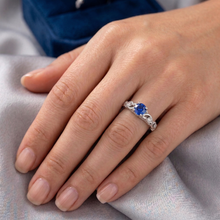 Afbeelding in Gallery-weergave laden, echte round saffier 1.60karaat ring op wit
