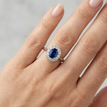Afbeelding in Gallery-weergave laden, echte round saffier 1.85karaat ring op wit
