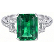 Afbeelding in Gallery-weergave laden, 10.70 Karaat Prong Gezet Groene Smaragd GIA En Natuurlijke uit de aarde gewonnen Diamanten Ring WG 14K

