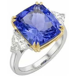 IGI GECERTIFICEERDE Gouden 10 Karaat Echte Saffier Ring