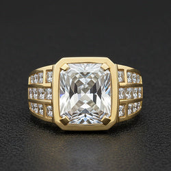 Herenring 10K White Gold – Briljant Radiant 10 karaat