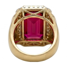 Afbeelding in Gallery-weergave laden, 10K Yellow Gold Birmese Robijn Heren Ring – 8,5-karaat Radiant
