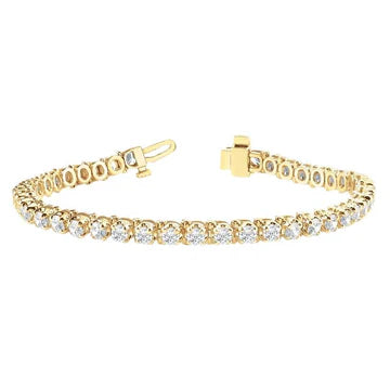 10 Karaat Dames Echt Diamanten Tennisarmband Geel Goud 14K