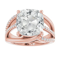 11. 10 Karaat Designer Kussen Natuurlijke Echte Diamanten (Niet Labgekweekt) Ring