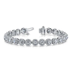 10,50 Karaat Ronde Geslepen Halo Echt Diamanten Armband Wit Goud 14K Nieuw