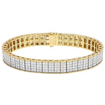 10,56 Karaat Ronde Geslepen Kleine Echt Diamanten Herenarmband