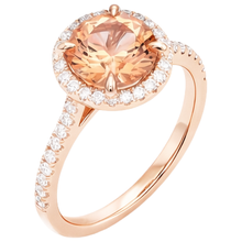 Afbeelding in Gallery-weergave laden, 10,75 ct Solitaire met accent Morganite en Natuurlijke echte diamanten ( niet in een laboratorium gekweekt ) ring goud 14k
