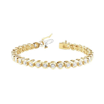 11.20 Karaat Ronde Geslepen Echt Diamanten Tennisarmband Geel Goud 14K