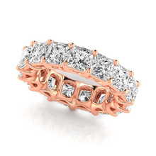 Afbeelding in Gallery-weergave laden, Princess Slijpvorm Fijne Diamant ring in 14 Karaat Rosé Goud – zijaanzicht
