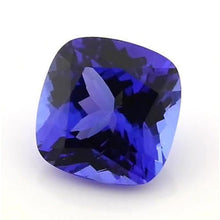 Afbeelding in Gallery-weergave laden, Cushion Blauwe Tanzaniet ring in Gold – vooraanzicht
