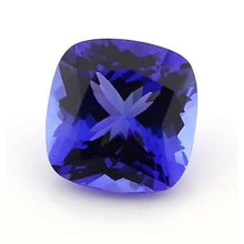 Afbeelding in Gallery-weergave laden, Blauwe Tanzaniet Cushion Loose Sapphires Natural in Gold – zijaanzicht
