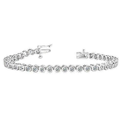 12 Karaat Rond Briljantslijpsel labgekweekt Diamanten Dames Tennisarmband Witgoud