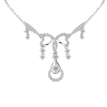 11,50 Ct Rond Geslepen Natuurlijk Diamanten Dames Ketting Goud Wit 14K