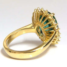 Afbeelding in Gallery-weergave laden, 11 kt Ovale Groene Smaragd Met Diamanten Trouw Ring 14K Geel Goud
