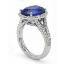 Afbeelding in Gallery-weergave laden, IGI GECERTIFICEERDE 12 Karaat Ovale Saffier Halo Ring

