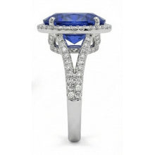 Afbeelding in Gallery-weergave laden, IGI GECERTIFICEERDE 12 Karaat Ovale Saffier Halo Ring
