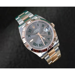 Natuurlijk 126331 Rolex Herenhorloge Tweekleurig Goud Grijze Wijzerplaat 18K