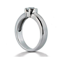 Afbeelding in Gallery-weergave laden, Rond Geslepen Fijne Diamant ring in Tweekleurig 14K Goud – zijaanzicht
