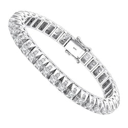 12 Karaat Rond Geslepen Natuurlijke uit de a aarde gewonnen Diamanten Heren Tennisarmband WG 14K